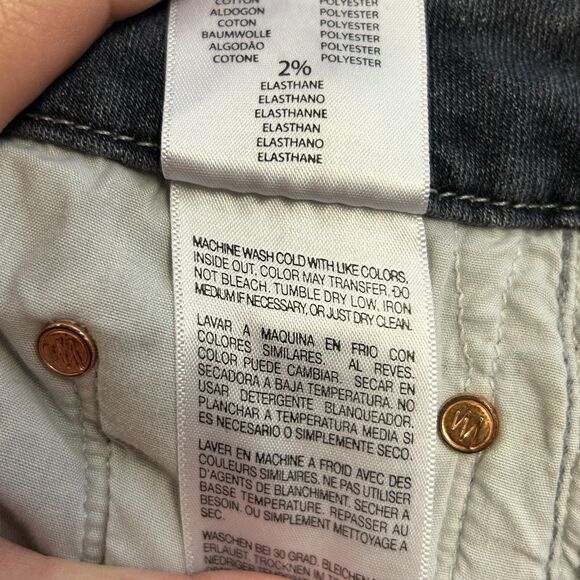 Mother The Looker Gray Medium Wash High Rise Distressed Fray Ankle Jeans Size 27 - Picture 11 of 16